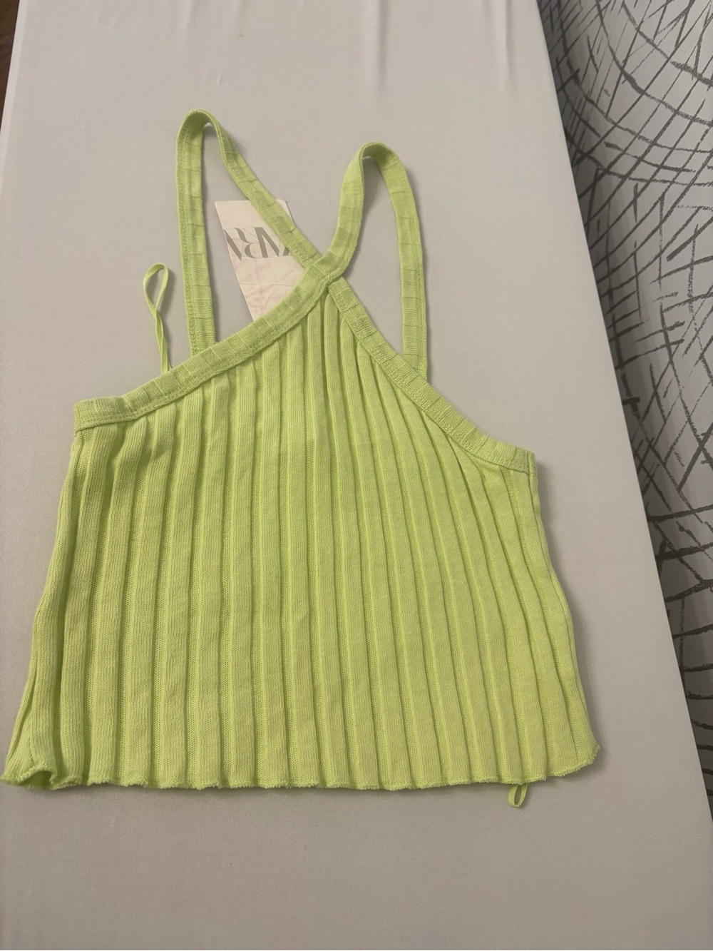 Zara Ribbed Halter Neck Crop Top - Picture 3 of 6